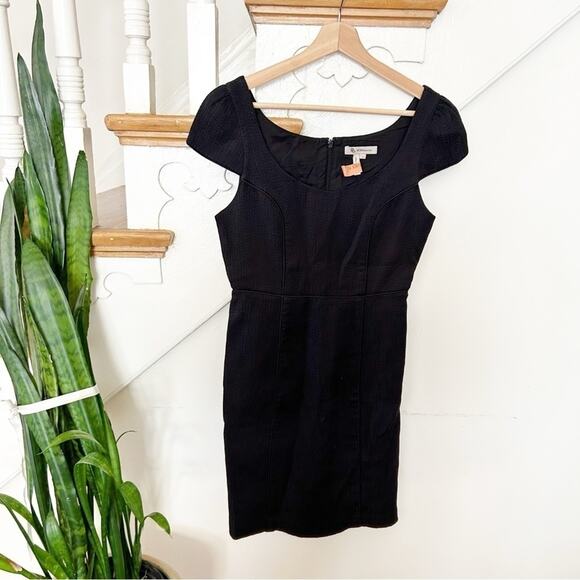 BCBGeneration Womens Black Cap Sleeve Round Neck Lined Sheath Dress Size 2 - Picture 1 of 5